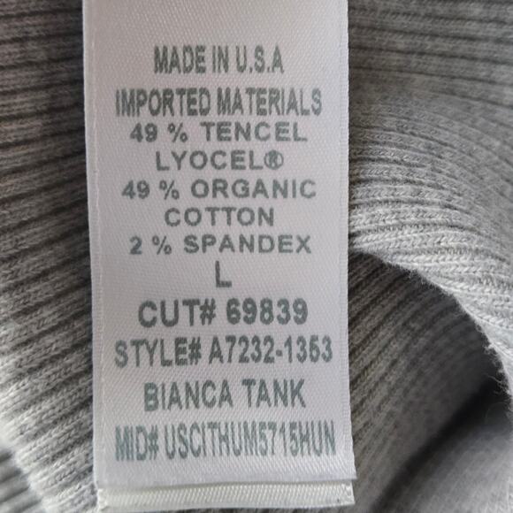 Agolde Bianca Tank Heather Grey Ribbed Size Large - Picture 6 of 7